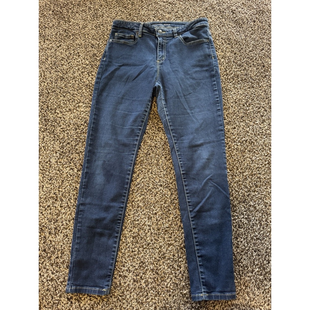 MICHAEL KORS Izzy Skinny Jeans Women's Size 10 Stretch Indigo Blue Ankle 27x27